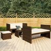 vidaXL 5 Piece Patio Lounge Set with Cushions Poly Rattan Brown