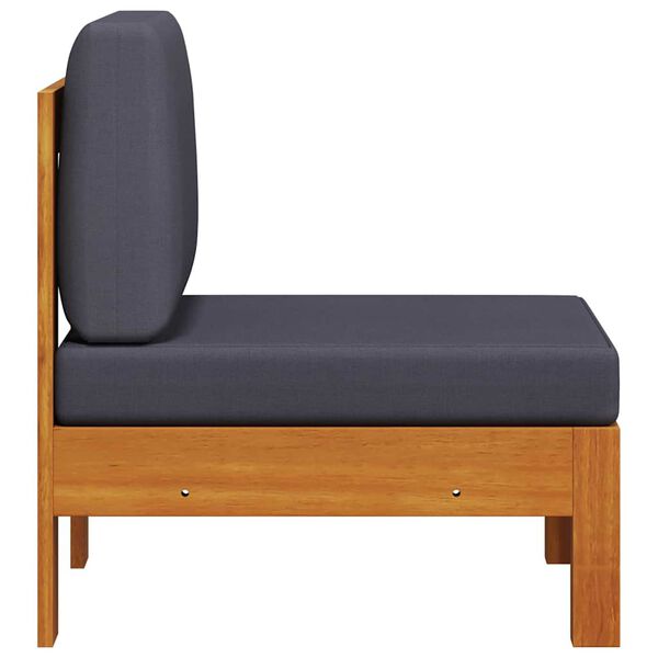 vidaXL Wooden Sofa Dark Grey Solid Acacia wood, Fabric (100% polyester)