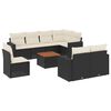 vidaXL Garden Sofa Set Black PE Rattan 9 Piece Modular Garden Sofa Set