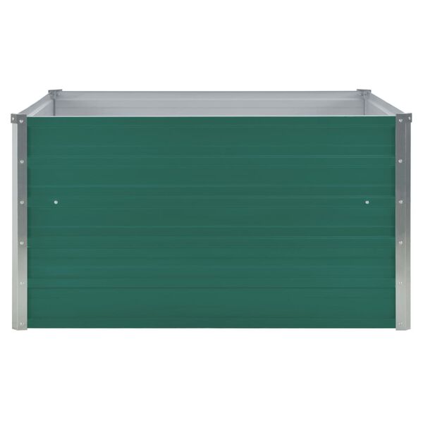 vidaXL Raised Garden Bed Green Galvanized Steel 39.4 x 39.4 x 17.7 in