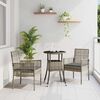vidaXL Garden Dining Set 3 pcs Gray Poly rattan