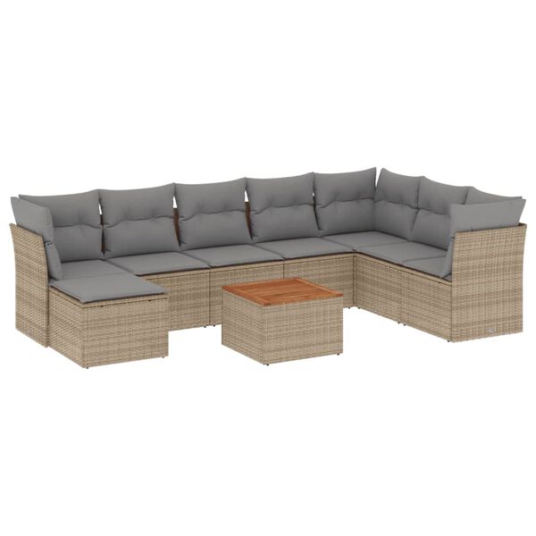 vidaXL Garden Sofa Set Mix beige, Light grey