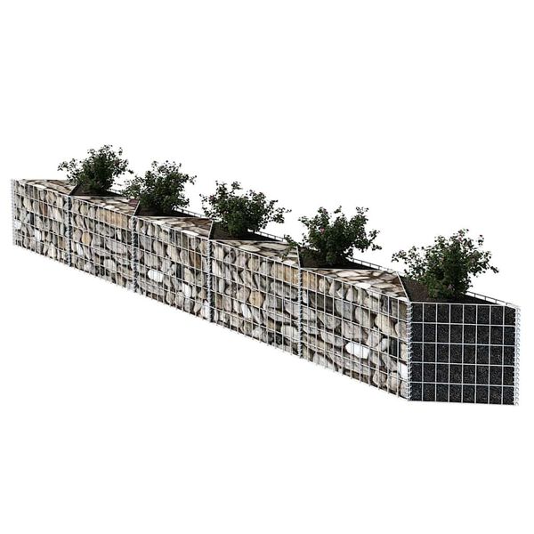 vidaXL Gabion Basket Galvanized Steel 118.1"x11.8"x19.7"