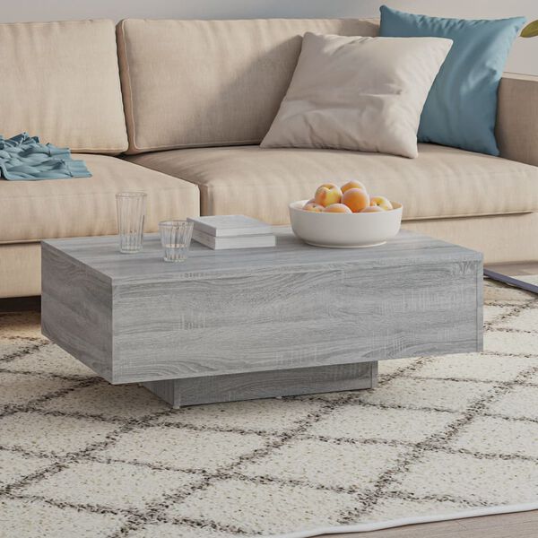 vidaXL Coffee Table Grey Sonoma Engineered Wood Low Modern