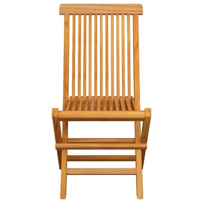 vidaXL Patio Chairs with Gray Cushions 4 pcs Solid Teak Wood