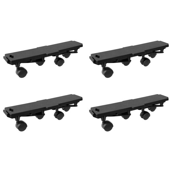 vidaXL Moving Dollies with 4 Wheels 4 pcs Black Polypropylene 374.8 lb
