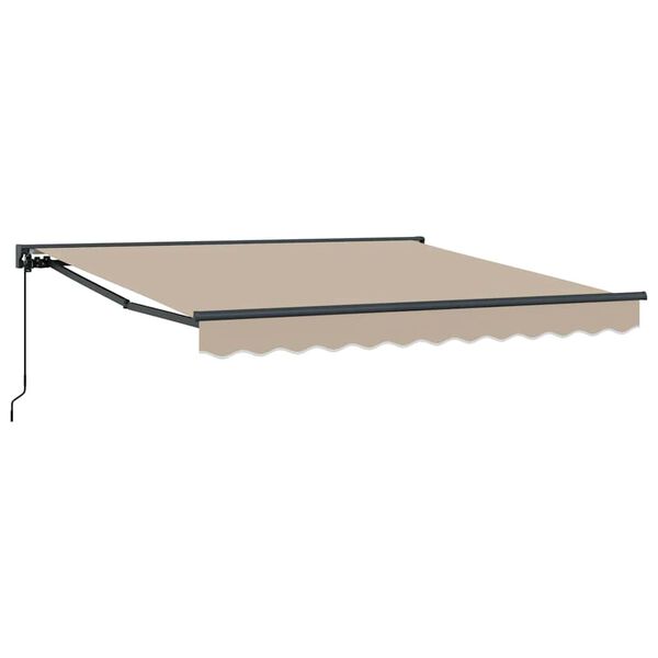 vidaXL Retractable Awning Manual Beige 300x250 cm fabric