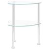 vidaXL Side Table Clear Tempered Glass, Stainless Steel 201 Medium