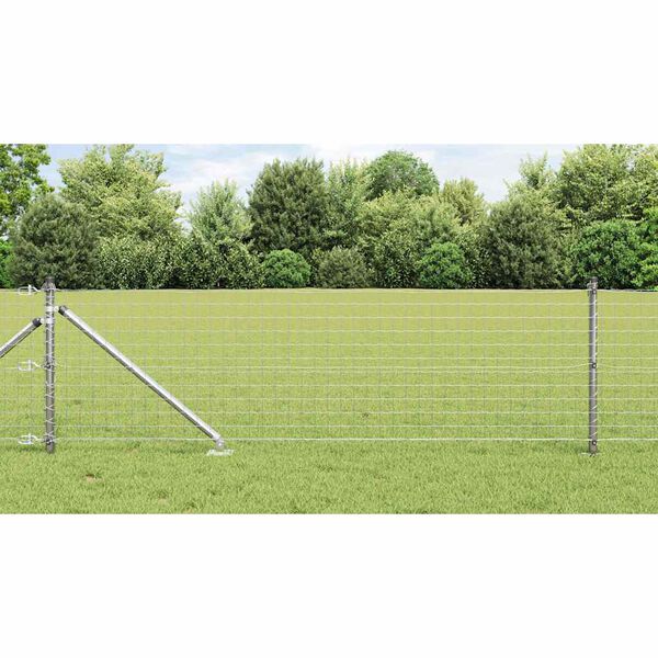 vidaXL Fence Posts Manual 13 pcs Silver Ø32mm 100 cm Galvanized steel