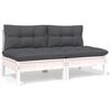 vidaXL Garden Lounge Set White, Anthracite Solid pinewood, 100% polyester