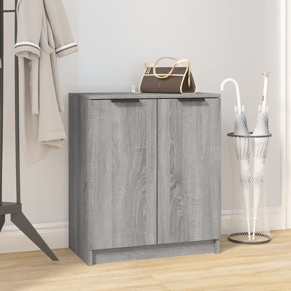 vidaXL Shoe Cabinet Grey Sonoma Engineered Wood Medium Doors