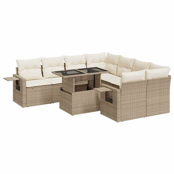 vidaXL Garden Sofa Set Beige, Cream White