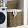 vidaXL Laundry Basket with Lid 18.1x13.0x23.6" Poly Rattan