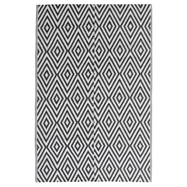 vidaXL Outdoor Rug Black Polypropylene 55.1x78.7 in Decorative Inlays