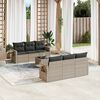 vidaXL Garden Sofa Set Light Gray PE Rattan Large Modular