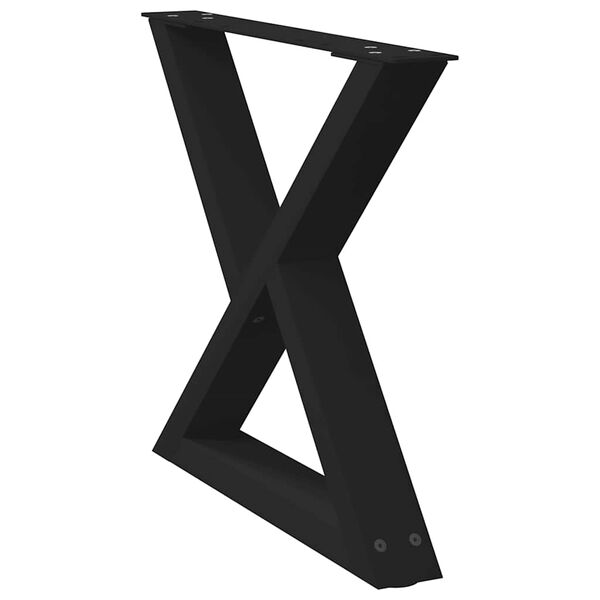 vidaXL Coffee Table Leg Black Powder-coated steel Medium Adjustable Feet