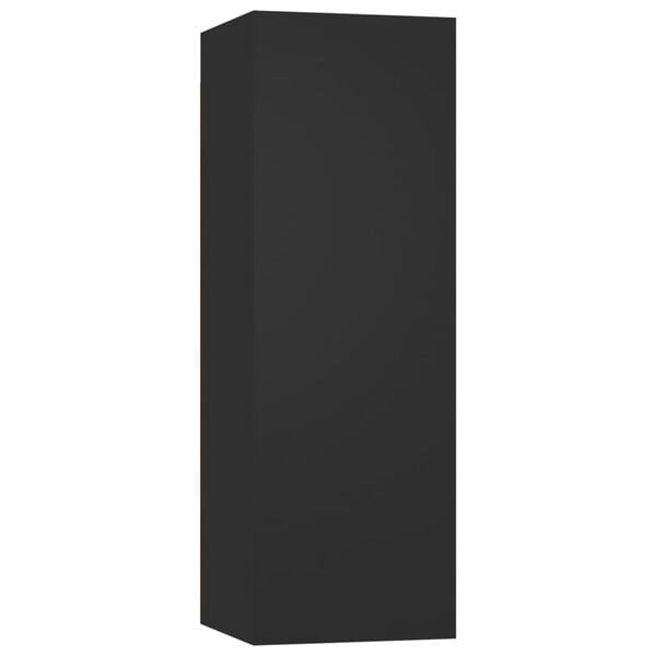 vidaXL TV Cabinet Set of 2 Black Engineered wood Wall mounting