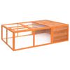 vidaXL Garden Animal Cage Natural Wood Solid fir wood and steel