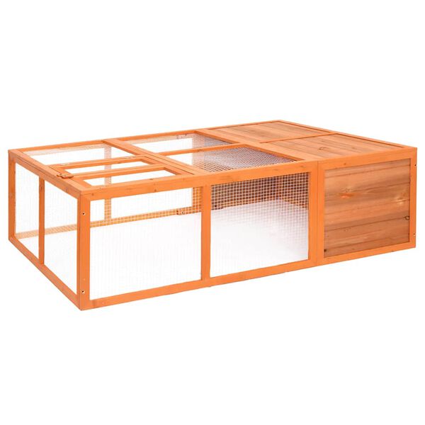 vidaXL Garden Animal Cage Natural Wood Solid fir wood and steel
