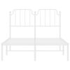vidaXL Bed Frame White Powder-Coated Steel Double Bed Frame