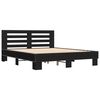 vidaXL Bed Frame Black Engineered Wood King Size Durable Bed Frame