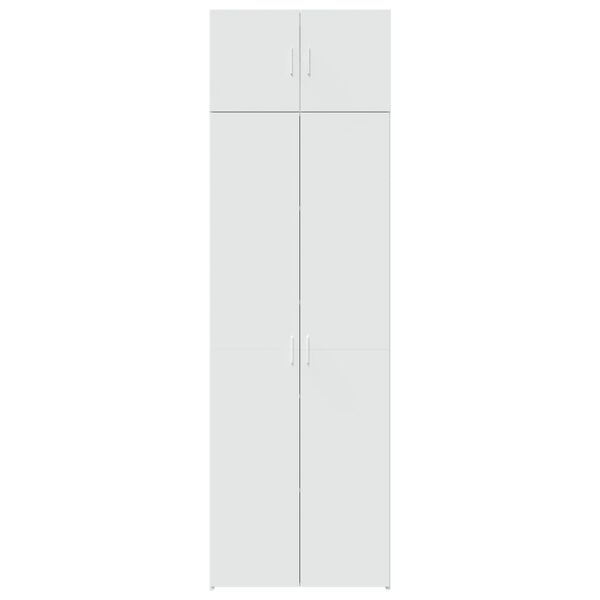 vidaXL Storage Cabinet White Engineered Wood Tall Storage Cabinet