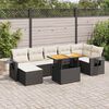 vidaXL Garden Sofa Set Black, Cream White