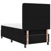 vidaXL LED Box Spring Bed with Mattress Black 39.37 x 78.74 in Fabric