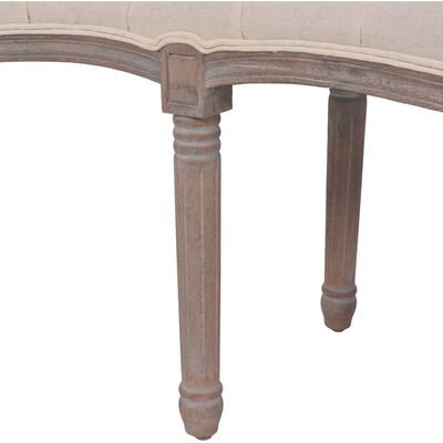 vidaXL Bench Linen Solid Wood 59.1" x 15.7" x 18.9" Cream White