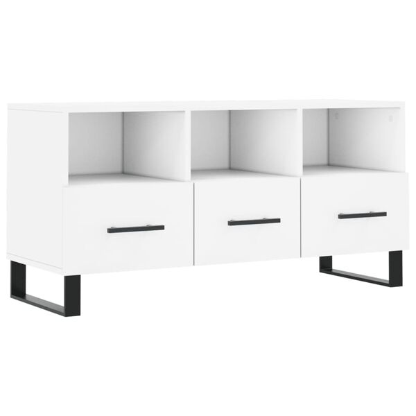 vidaXL TV Cabinet White Engineered Wood Medium TV Cabinet Rectangular