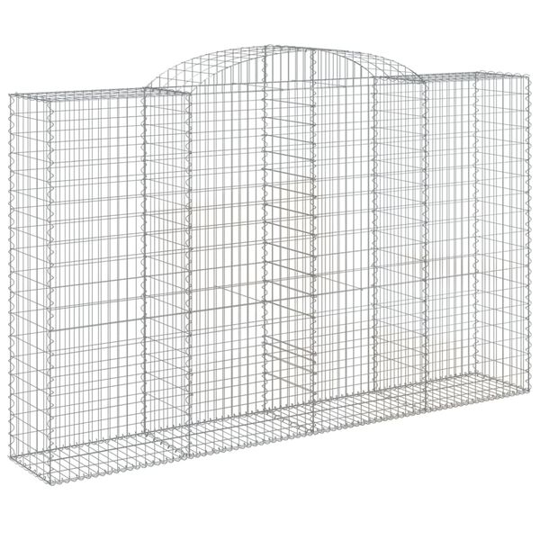 vidaXL Gabion Basket Set of 7 Silver Galvanized Iron Large