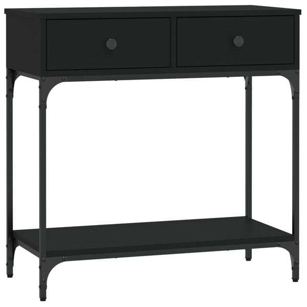 vidaXL Console Table Black Engineered wood, metal Narrow Console Table