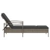 vidaXL Sun Lounger Grey Poly Rattan, Powder-Coated Steel And over