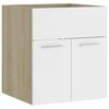 vidaXL Sink Cabinet With Basin White and Sonoma Oak