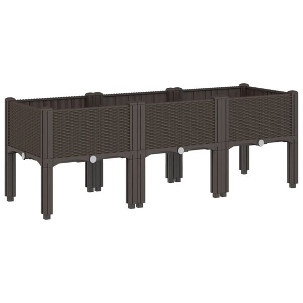 vidaXL Garden Planter Brown Polypropylene 47.2 x 15.7 x 16.5 in Planters
