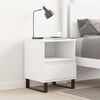 vidaXL Bedside Cabinet White Engineered wood, Metal 16.5x13.8x19.7 in
