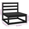 vidaXL Garden Sofa Black Solid pine wood Standard Modular Outdoor Sofa