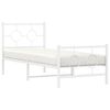vidaXL Bed Frame White Steel 31.5 x 79 in Bed Frame Rectangular