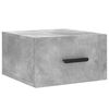 vidaXL Wall-mounted Bedside Cabinet Set of 2 Concrete grey Engineered wood