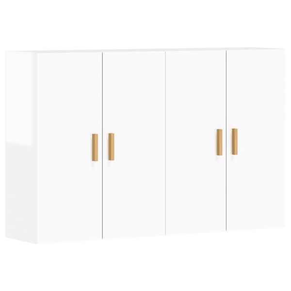 vidaXL Wall Mounted Cabinet Set of 2 High Gloss White