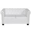 vidaXL Sofa White Artificial leather, MDF, Plywood, Wooden frame