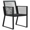 vidaXL 7 Piece Patio Dining Set PVC Rattan Black