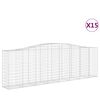 vidaXL Gabion Basket Set of 15 Silver Galvanized iron Large Durable