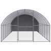 vidaXL Chicken Coop Silver Galvanized Steel Large Seats Many
