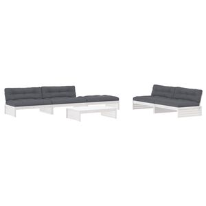 vidaXL Garden Lounge Set White, Anthracite