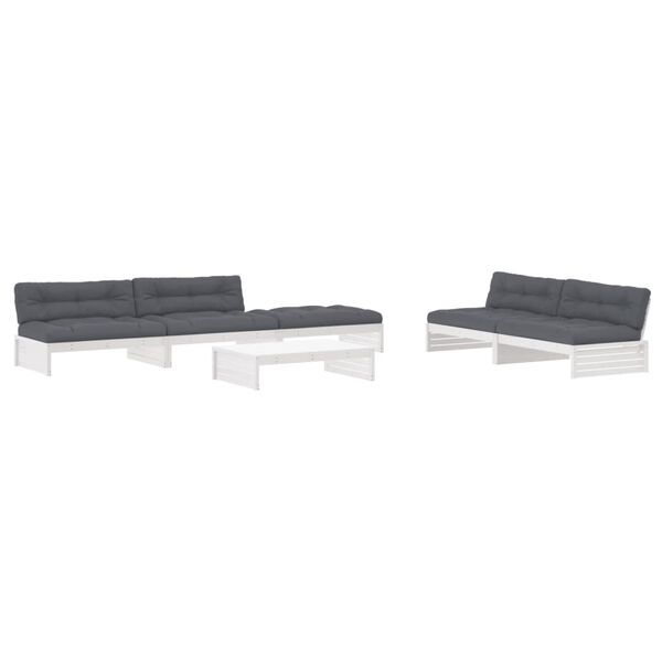 vidaXL Garden Lounge Set White, Anthracite
