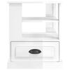 vidaXL Side Table High gloss white Engineered wood Medium Side Table
