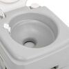vidaXL Portable Camping Toilet Grey and White 20+2.6 gal HDPE