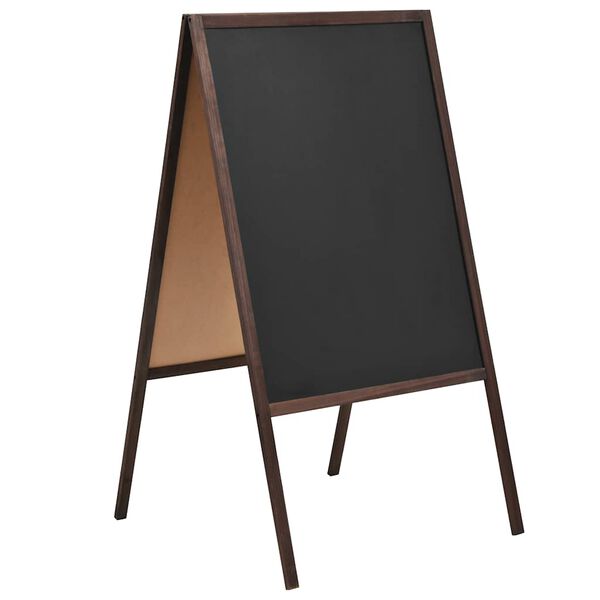 vidaXL Double-sided Blackboard Cedar Wood Free Standing 23.6"x31.5"