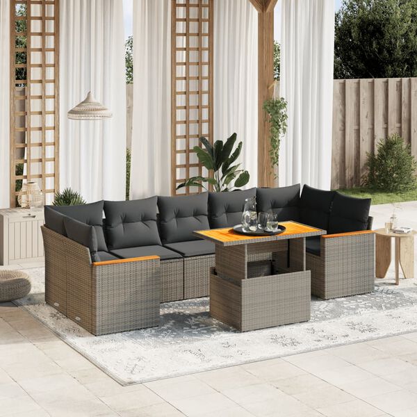 vidaXL Garden Sofa Set Grey